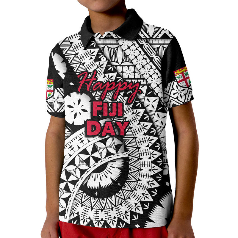 Custom Fiji Day Polo Shirt Masi Kesa Black Style LT9