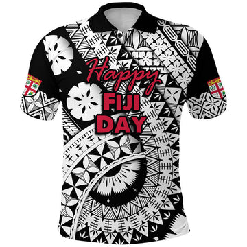 Custom Fiji Day Polo Shirt Masi Kesa Black Style LT9