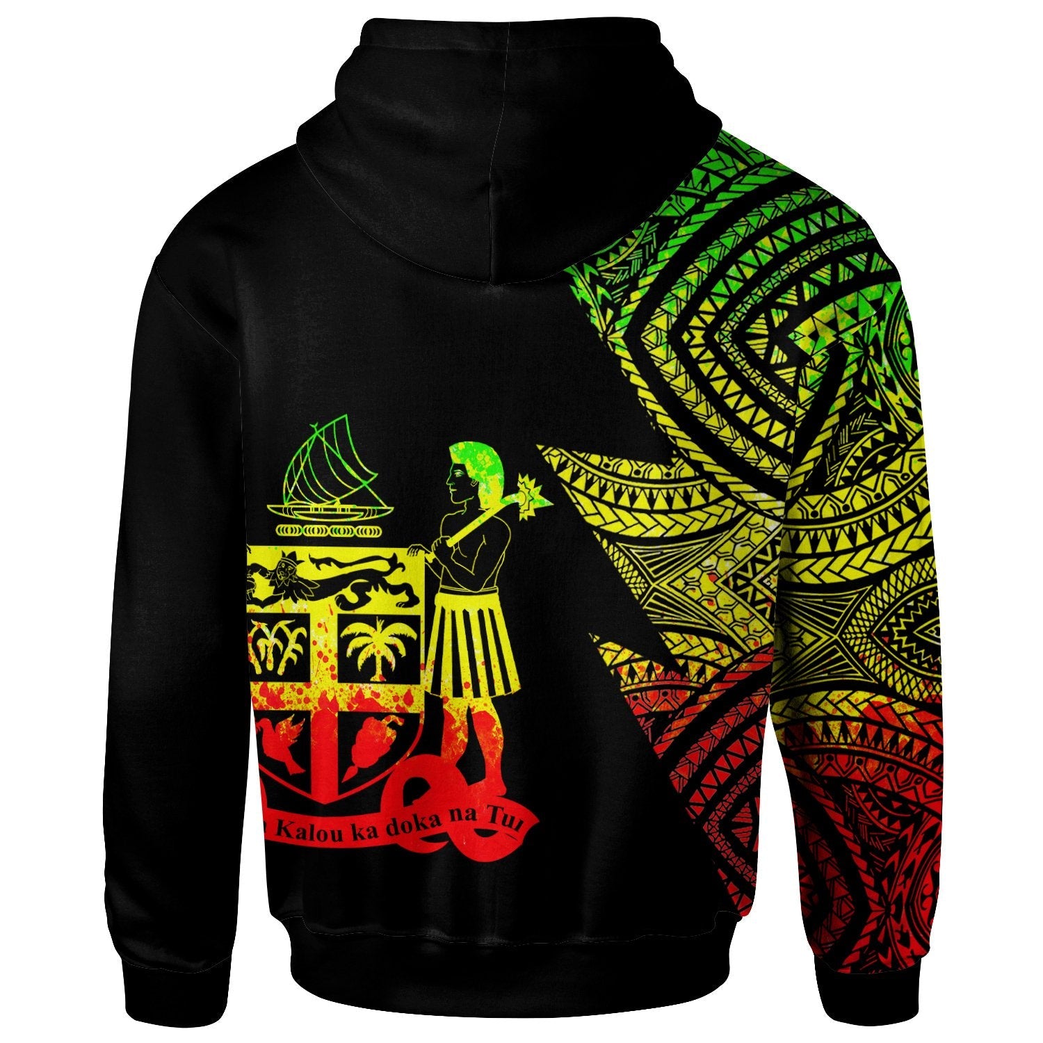(Waisea.V. Iloilokula) Fiji Hoodie Flash Style Reggae LT9