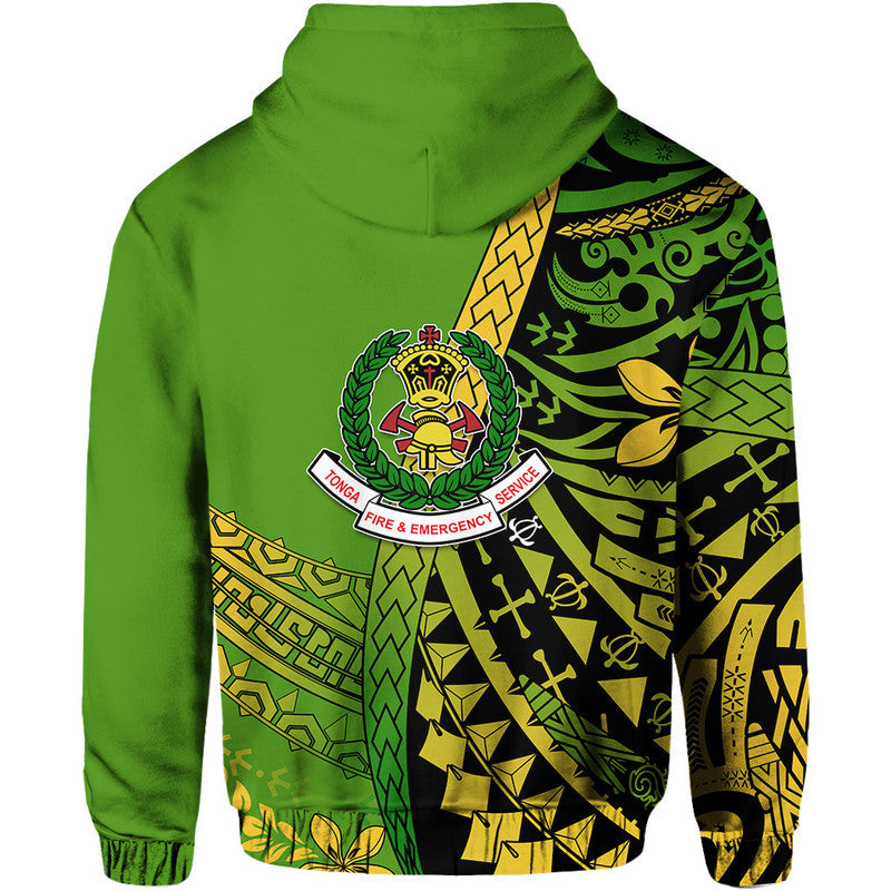 Custom Personalised Tonga Fire And Emergency Services Hoodie Polynesian Minimalist Style LT9