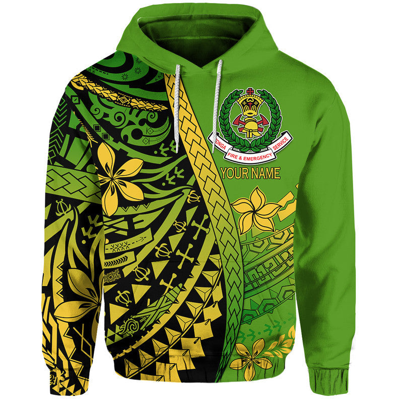 Custom Personalised Tonga Fire And Emergency Services Hoodie Polynesian Minimalist Style LT9