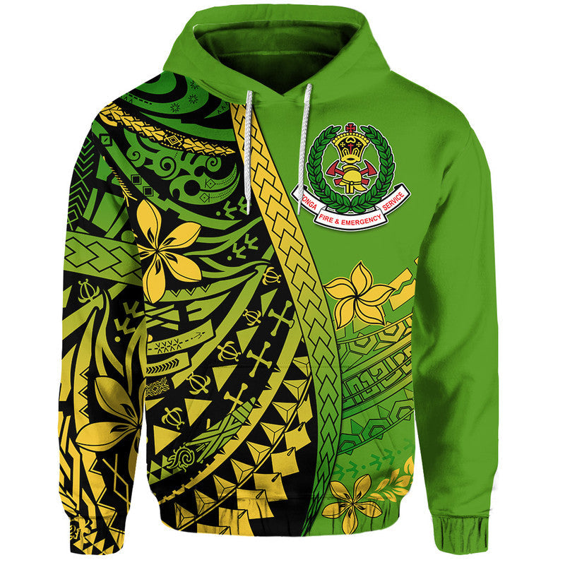 Tonga Fire And Emergency Services Hoodie Polynesian Minimalist Style LT9