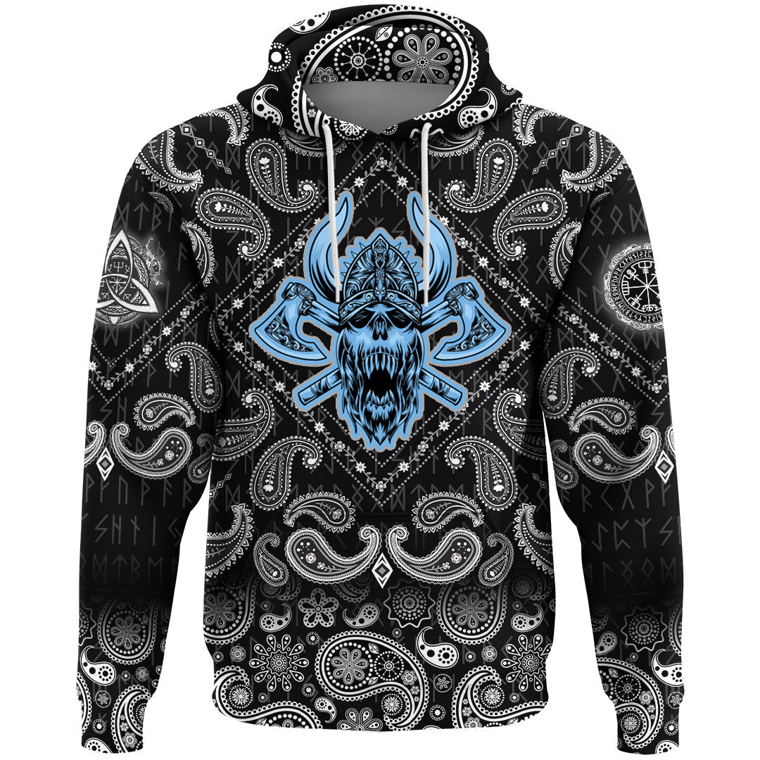 Viking Hoodie For Tshirt with Bandana Paisley Style RLT12
