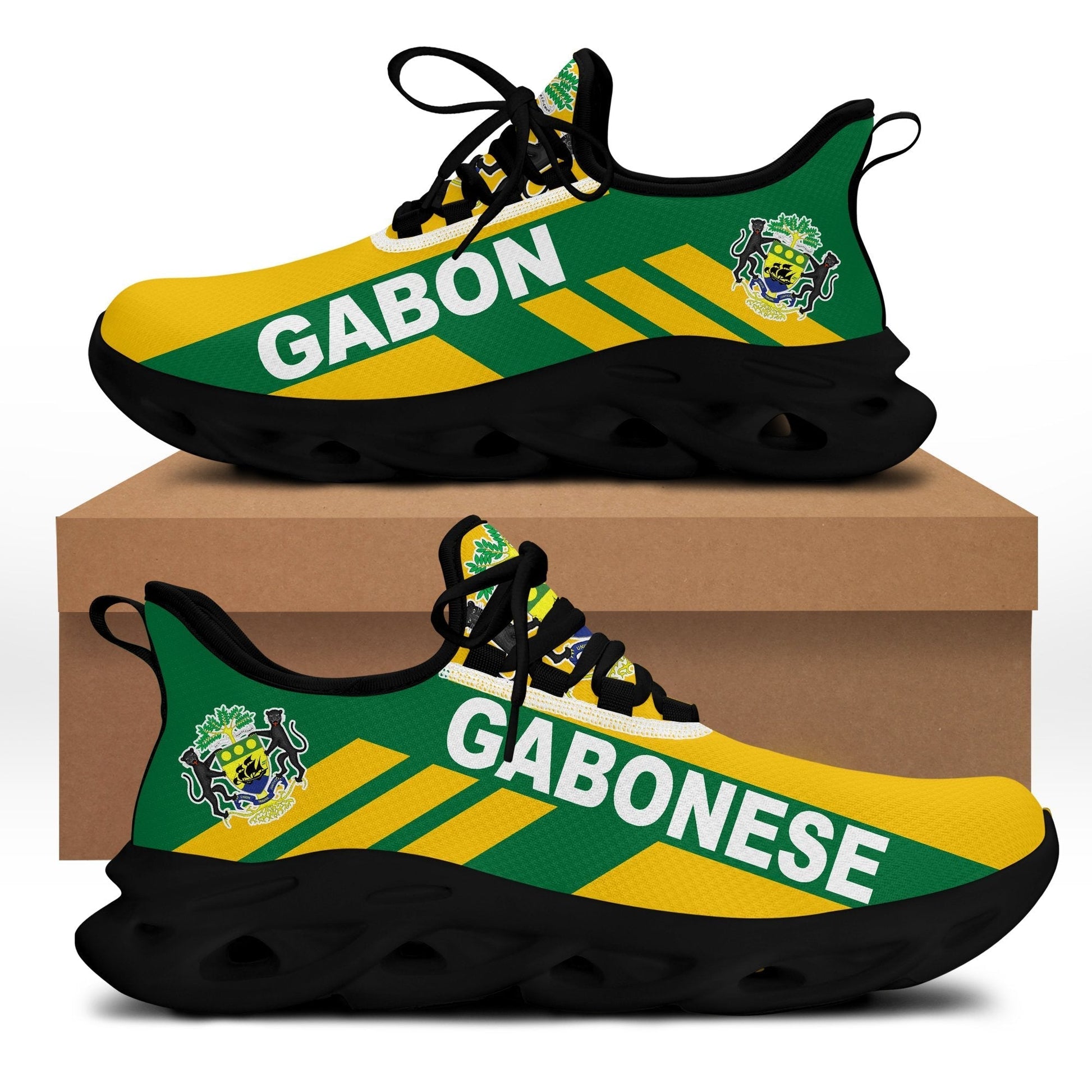 Wonder Print Shop Footwear - Gabon Stripe Style Clunky Sneakers LT10