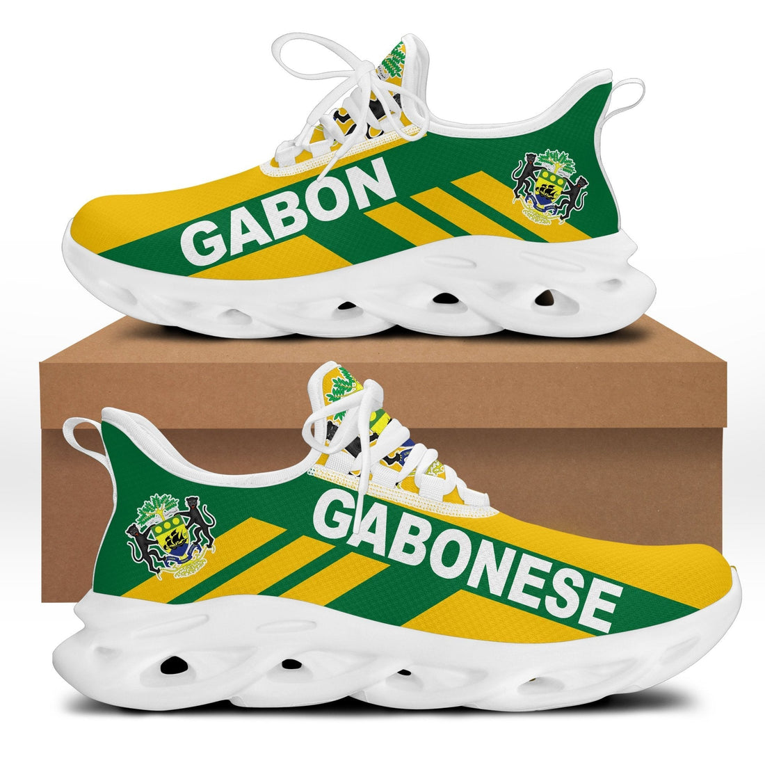 Wonder Print Shop Footwear - Gabon Stripe Style Clunky Sneakers LT10
