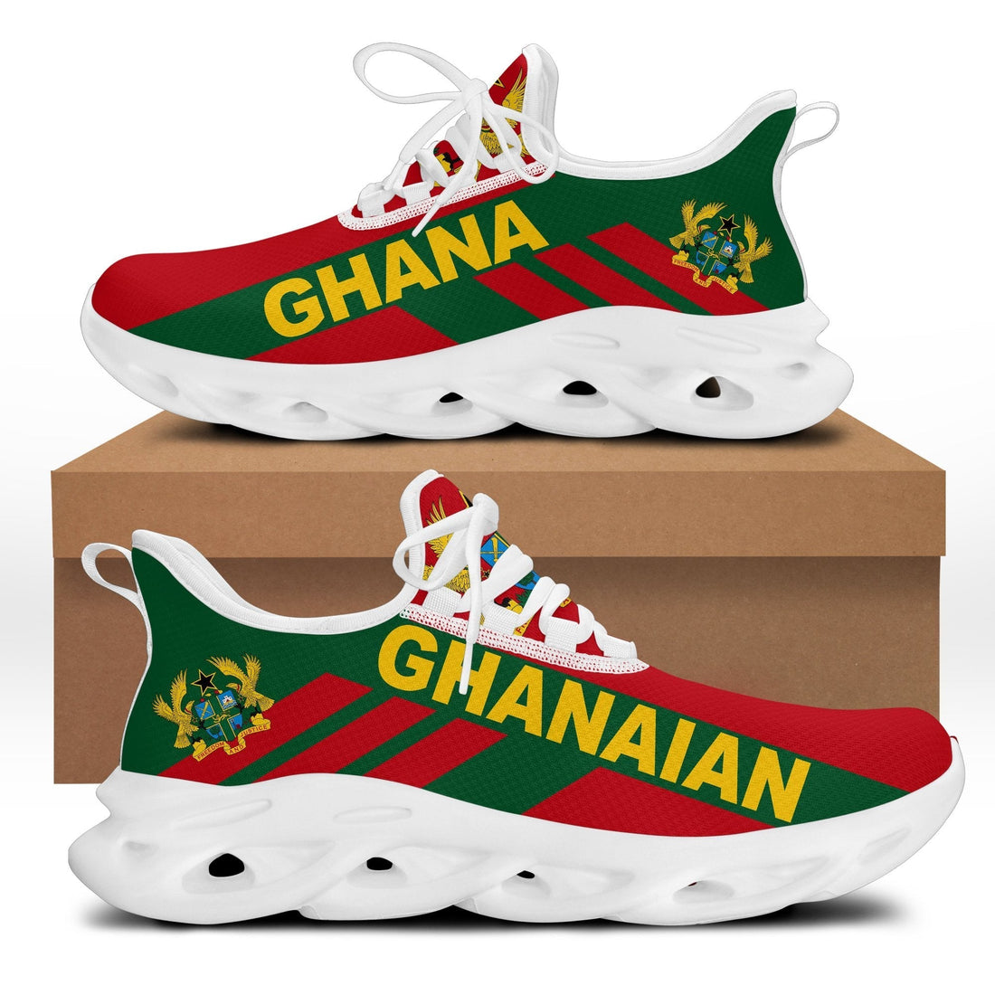 Wonder Print Shop Footwear - Ghana Stripe Style Clunky Sneakers LT10
