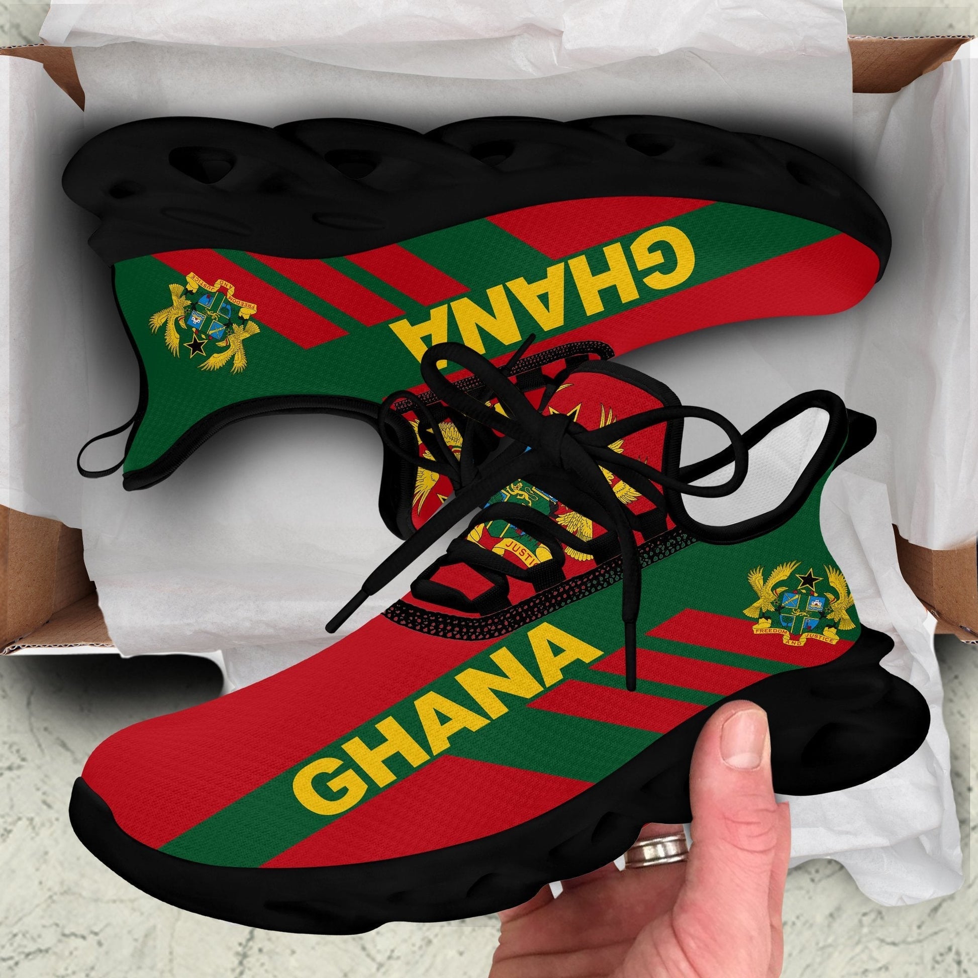 Wonder Print Shop Footwear - Ghana Stripe Style Clunky Sneakers LT10