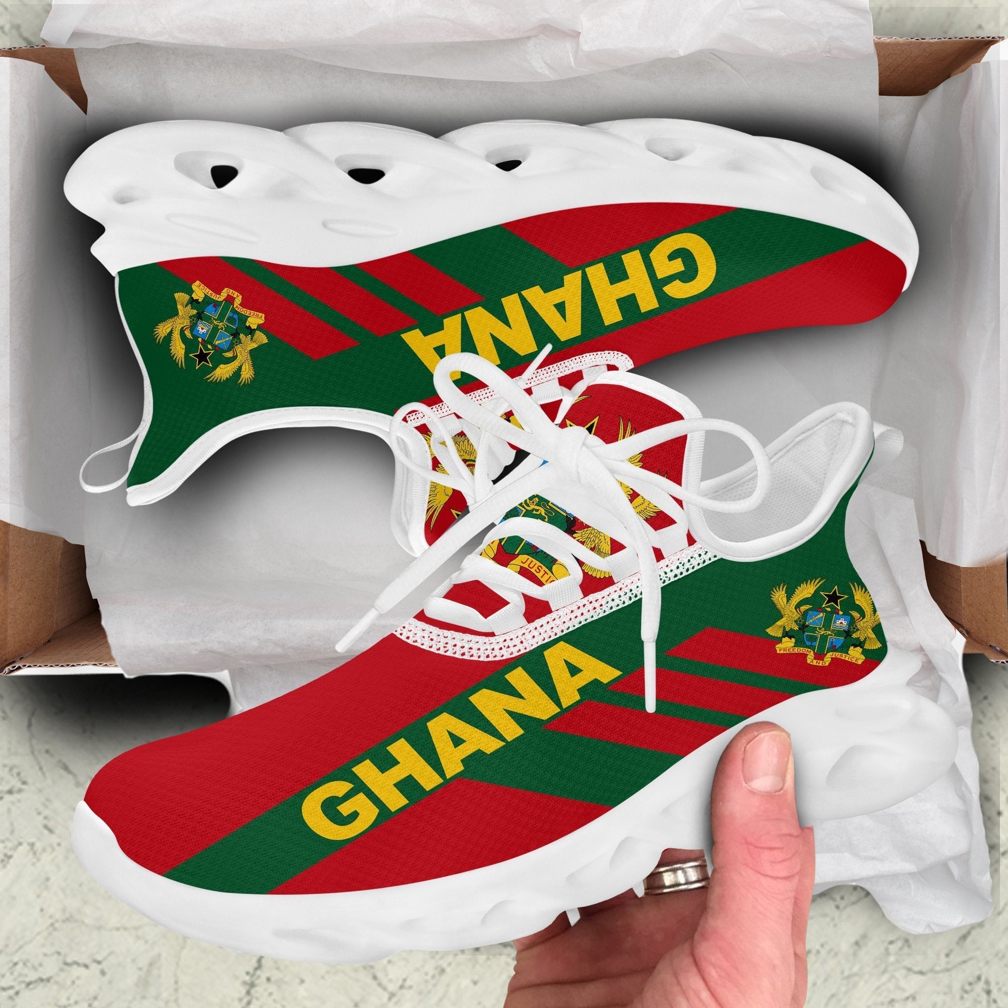 Wonder Print Shop Footwear - Ghana Stripe Style Clunky Sneakers LT10