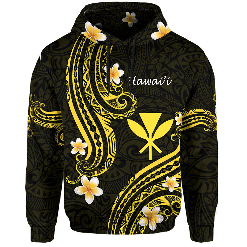 Custom Hawaii Hoodie Gold Polynesian Line Style LT9