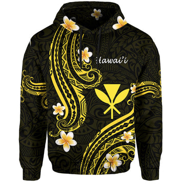 Custom Hawaii Hoodie Gold Polynesian Line Style LT9