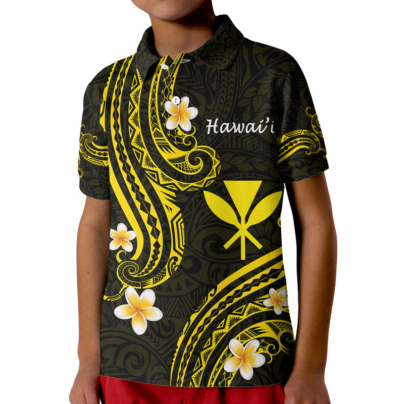 Hawaii Polo Shirt Gold Polynesian Line Style LT9