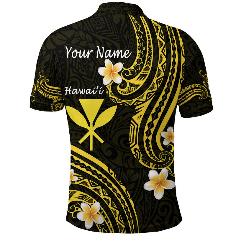 Custom Hawaii Polo Shirt Gold Polynesian Line Style LT9