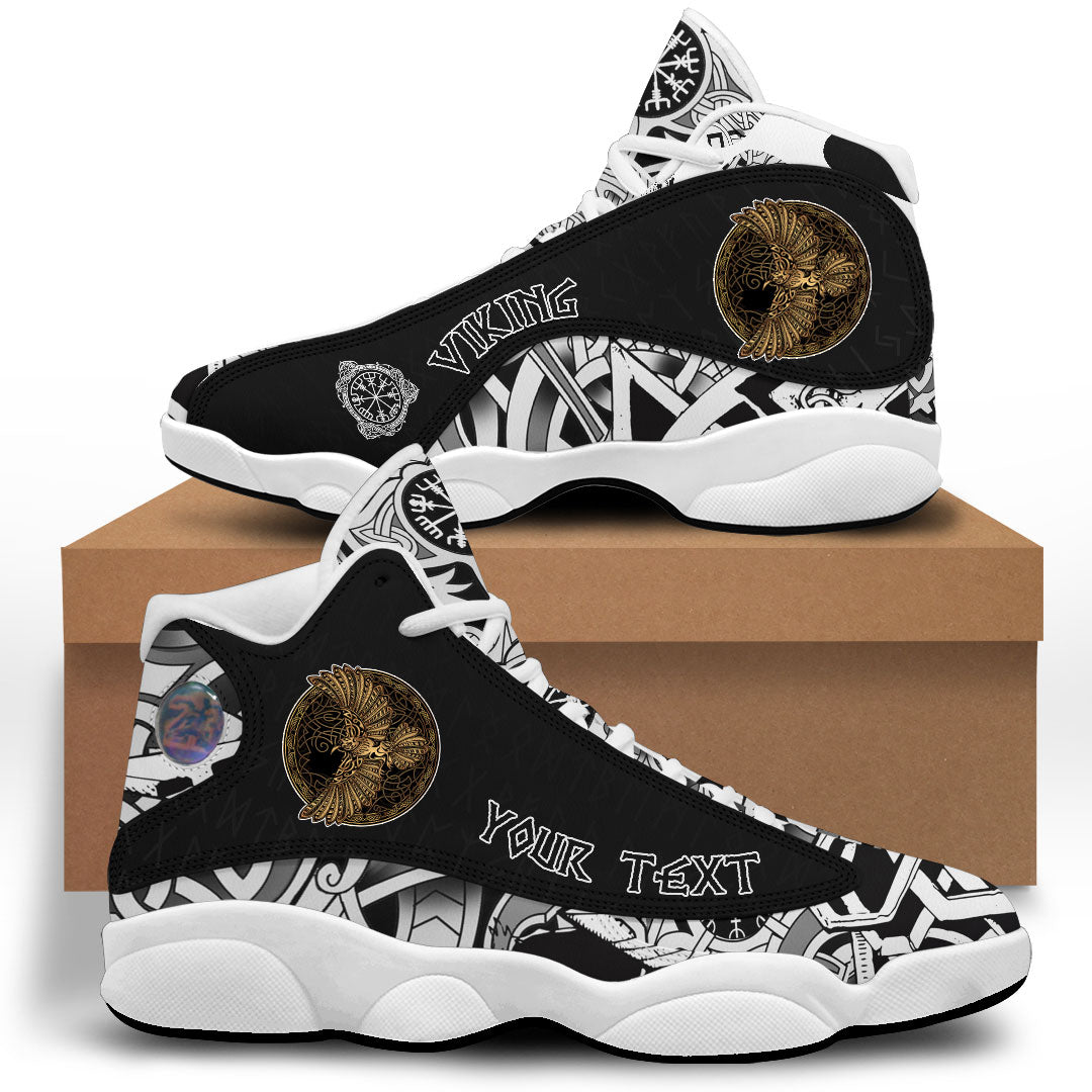 (Custom) Viking - Golden Odin's Celtic Raven Sneakers J13 RLT12
