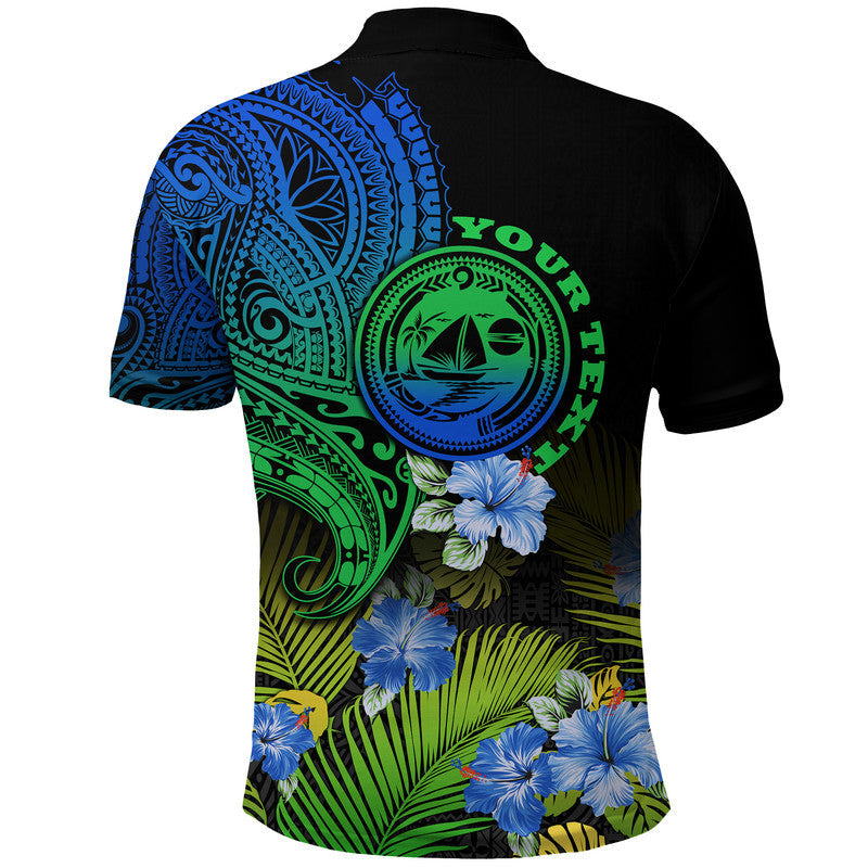 Custom Malampa Province Vanuatu Polo Shirt Hibiscus Tribal Polynesian Tattoo Ver Gradient LT9