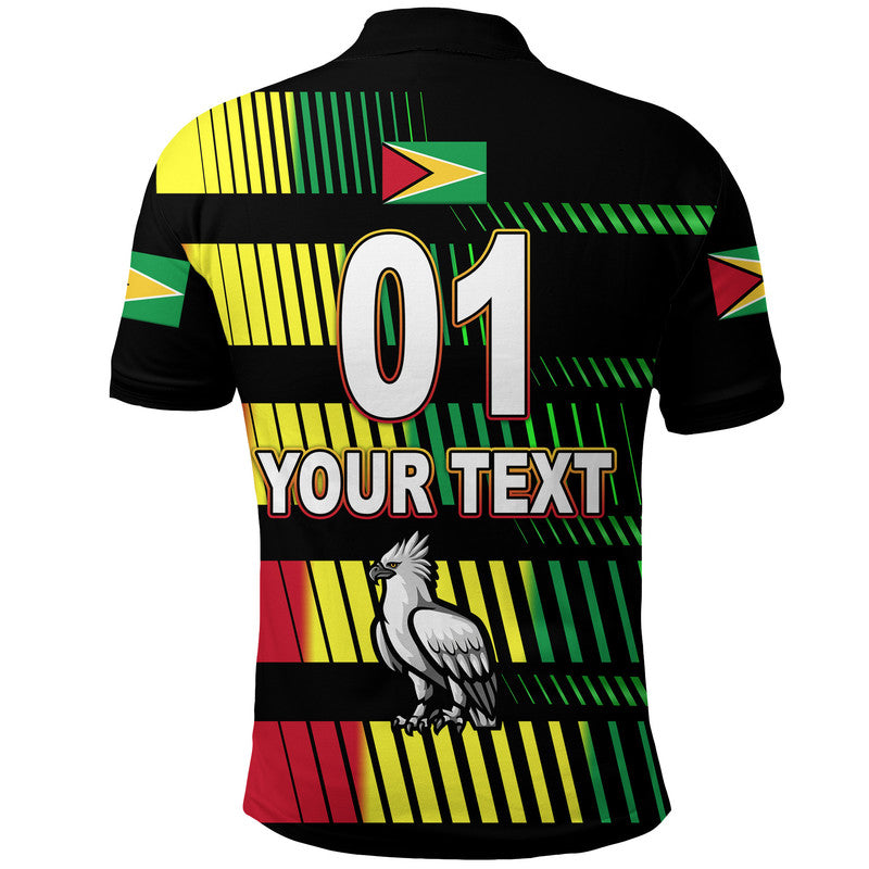 Custom Guyana Cricket Harpy Eagles Polo Shirt Original Style Black LT8