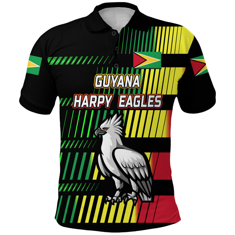 Custom Guyana Cricket Harpy Eagles Polo Shirt Original Style Black LT8