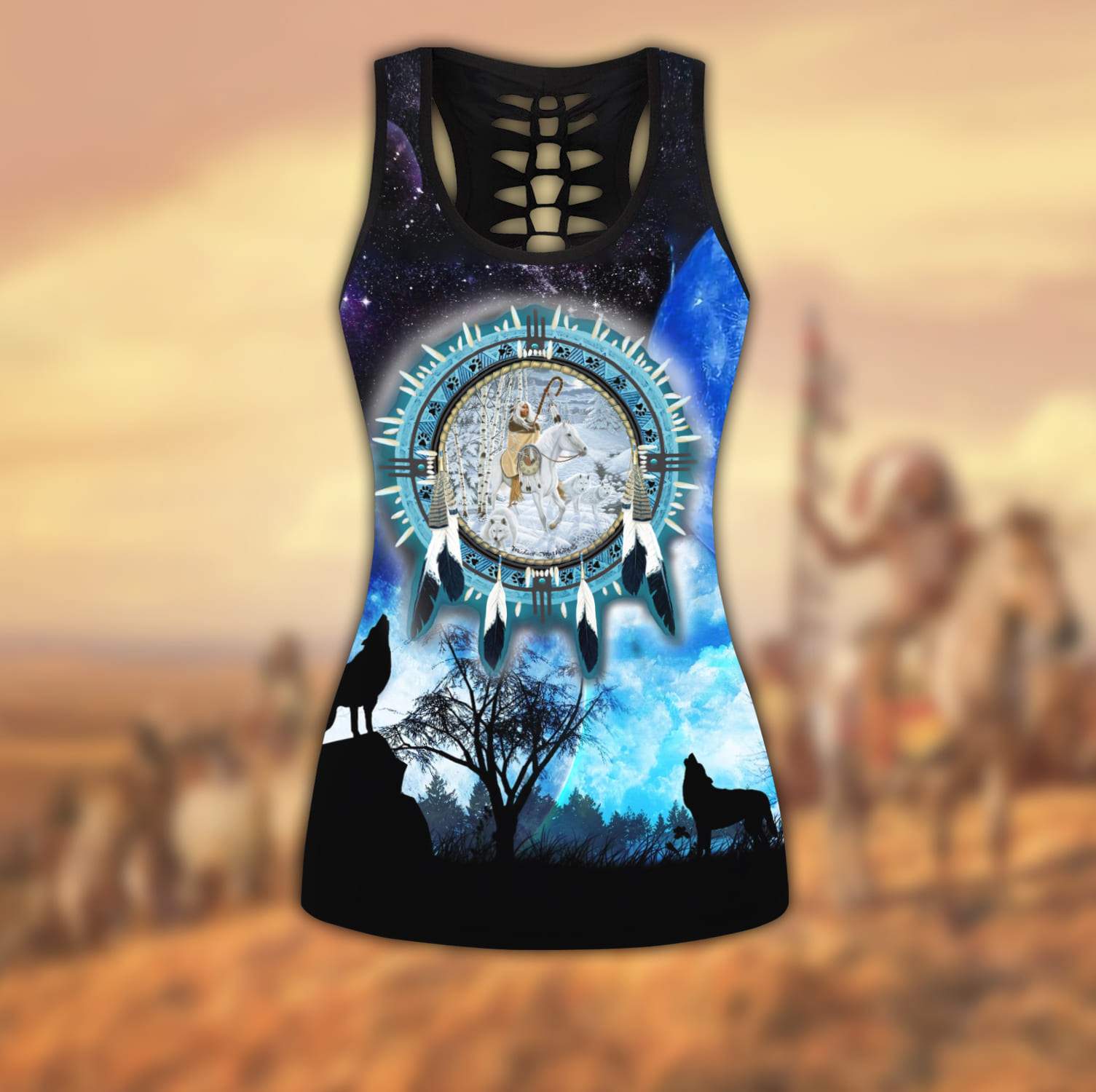 Native American 3D All Over Printed Leggings and Hollow Tank