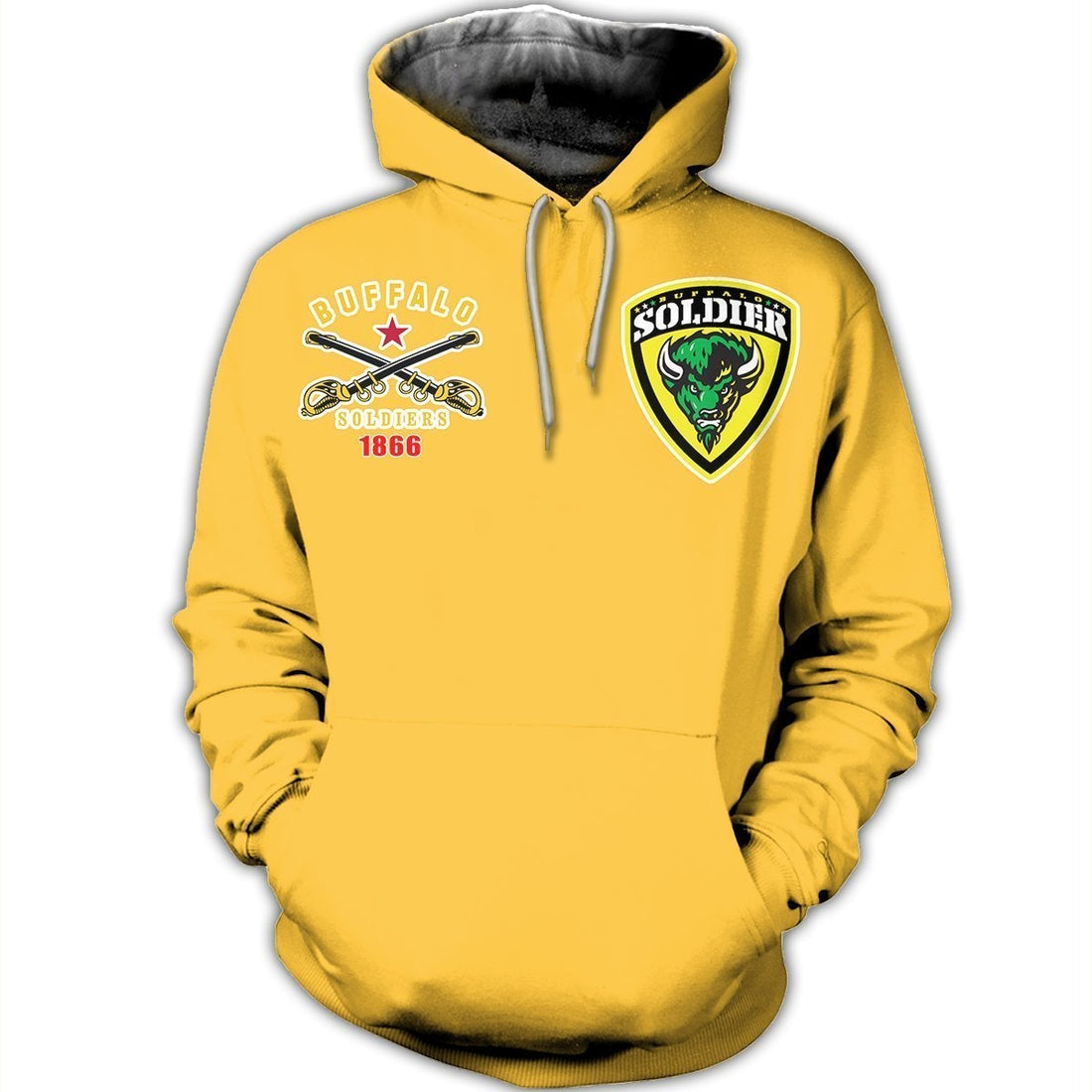 African Hoodie Buffalo Soldiers Simple Pullover Hoodie
