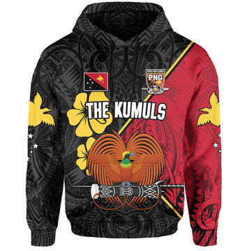 The Kumuls PNG Hoodie Papua New Guinea Polynesian Dynamic Style Black LT14