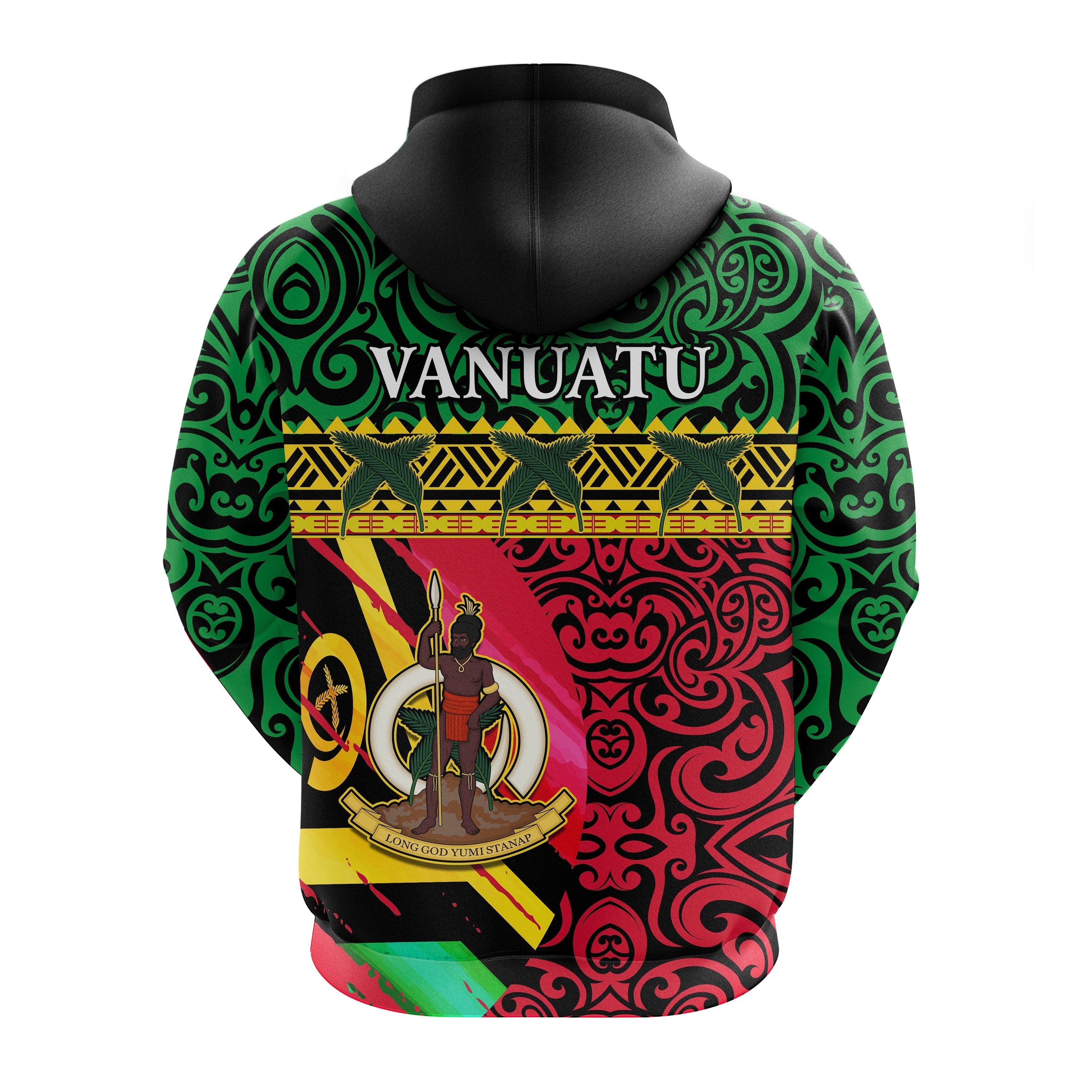 Vanuatu Dreamy Zip Hoodie Flag and Pattern LT13