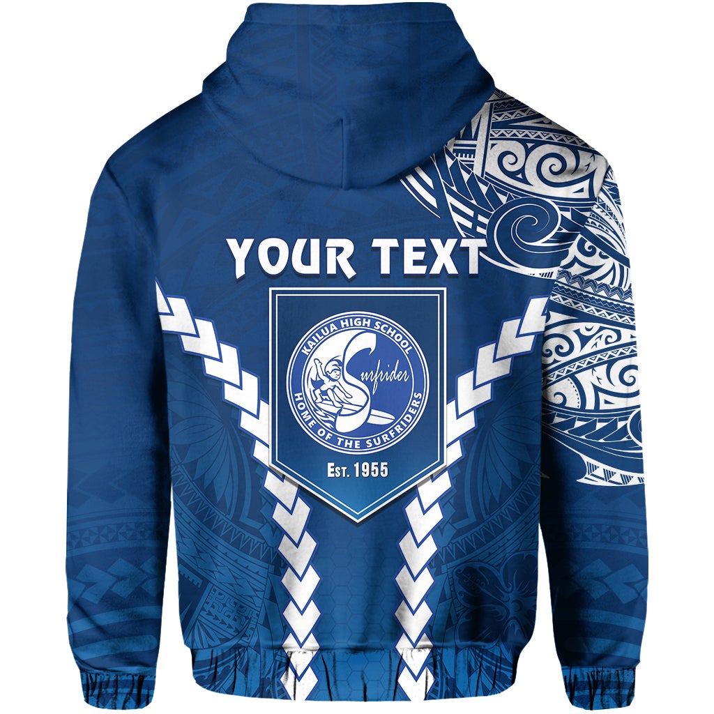 Custom Kailua High School Zip Hoodie Home of the Surfriders LT13