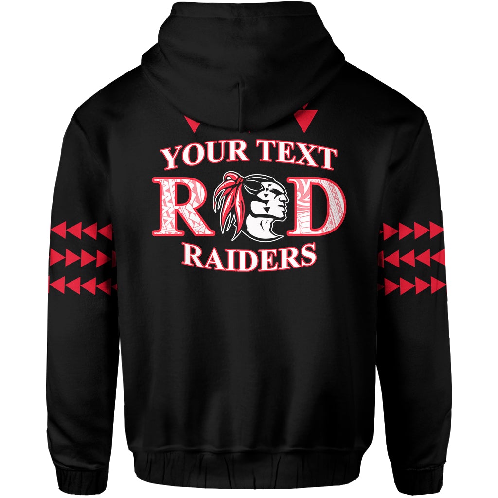 Custom Red Raiders Hoodie Kahuku School LT13