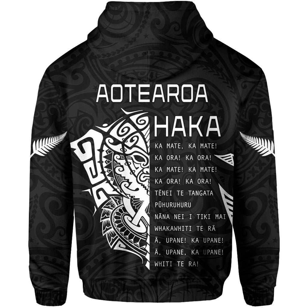 New Zealand Rugby Zip Hoodie Haka All Black mix Ta Moko LT13