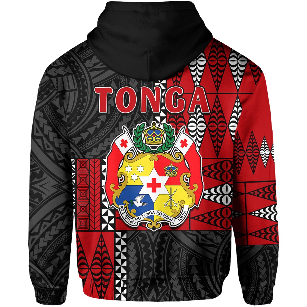 Tonga Zip Hoodie Tongan Pattern Mix Polynesian LT13