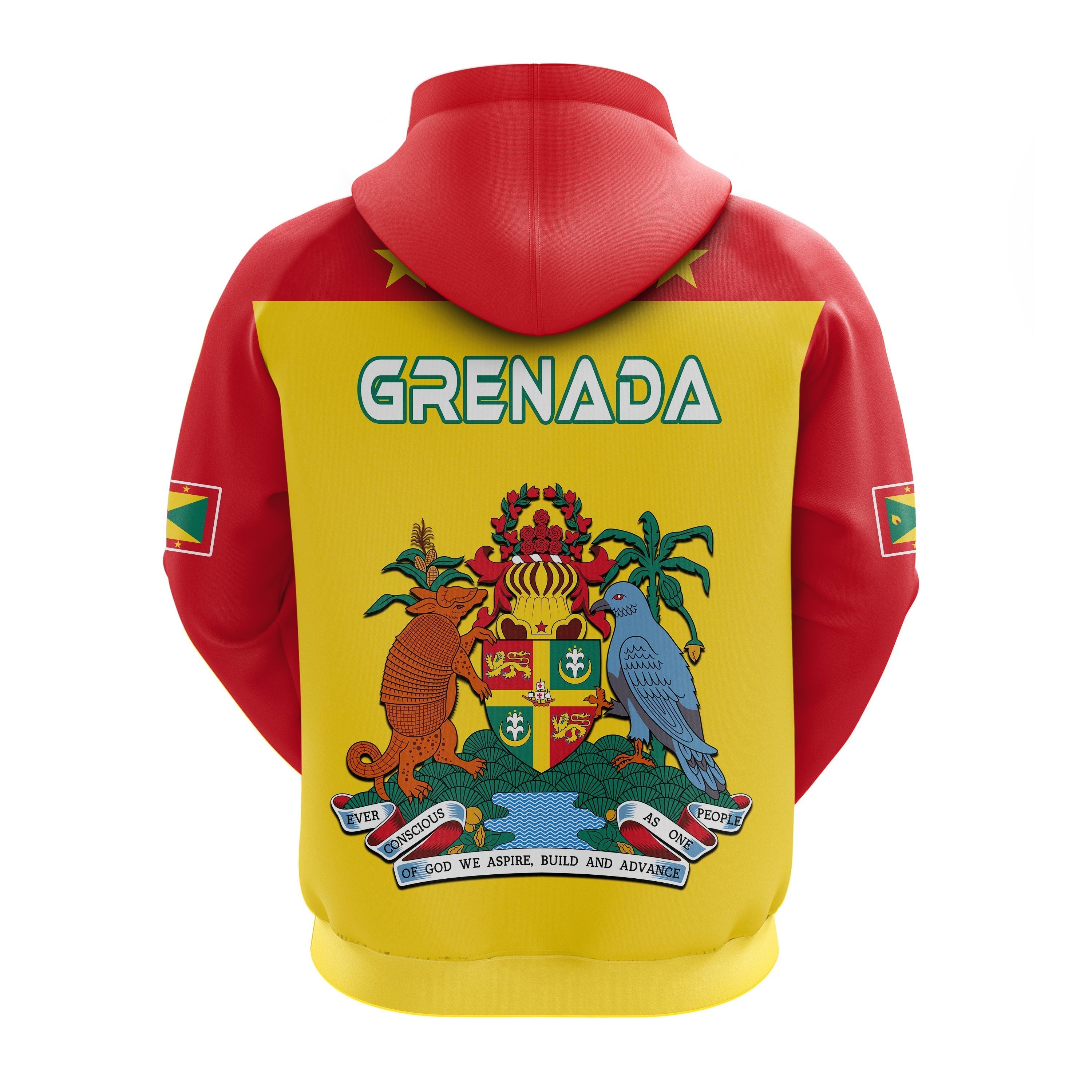 Custom Personalised Grenada Hoodie Power Grenada Mix Coat Of Arms LT13
