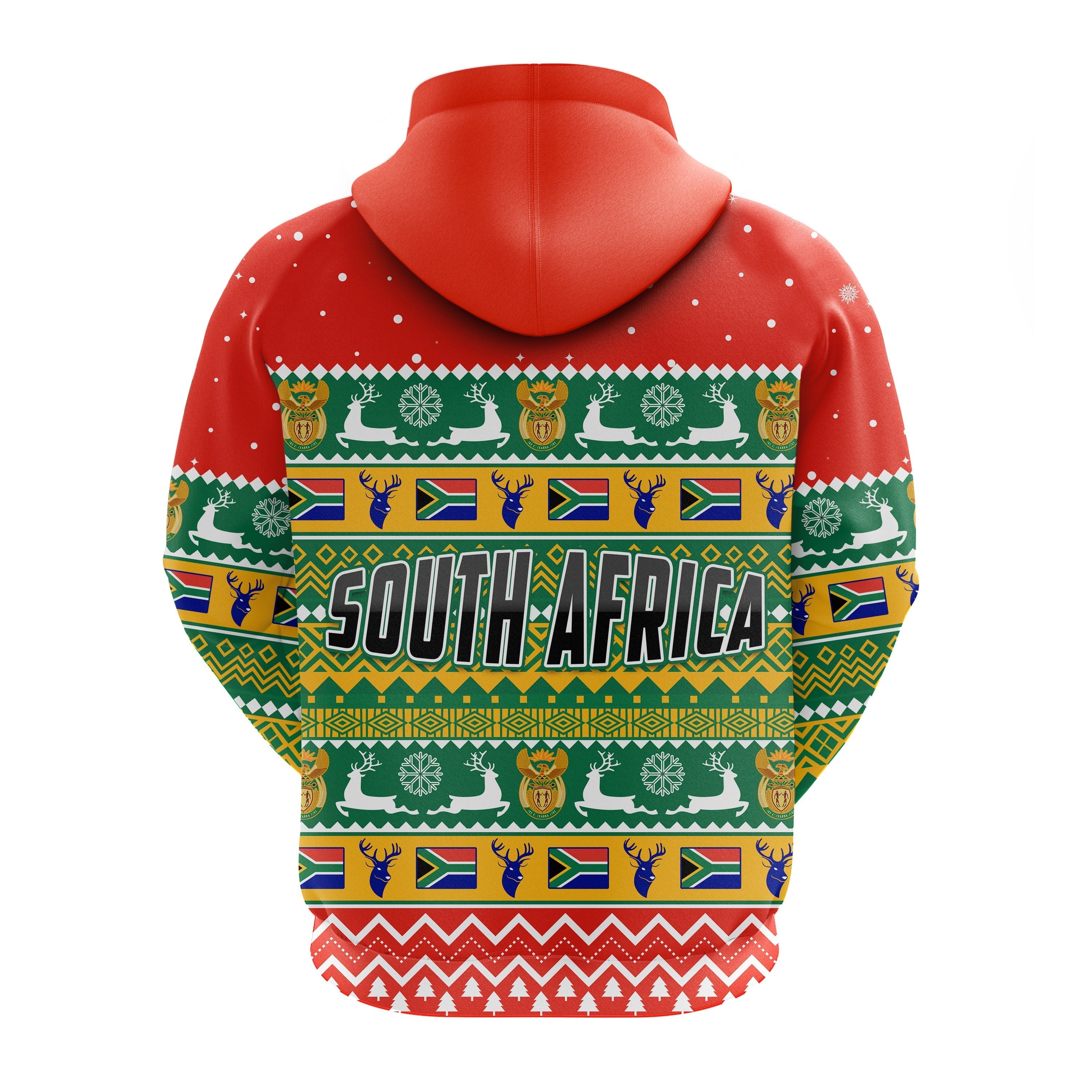 South Africa Christmas Zip Hoodie African Springbok LT13