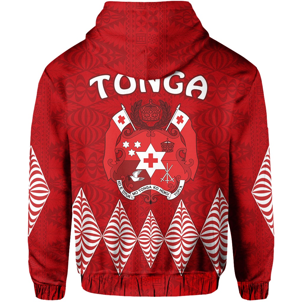 Tonga Warriors Hoodie Tongan Pattern Version Red LT13