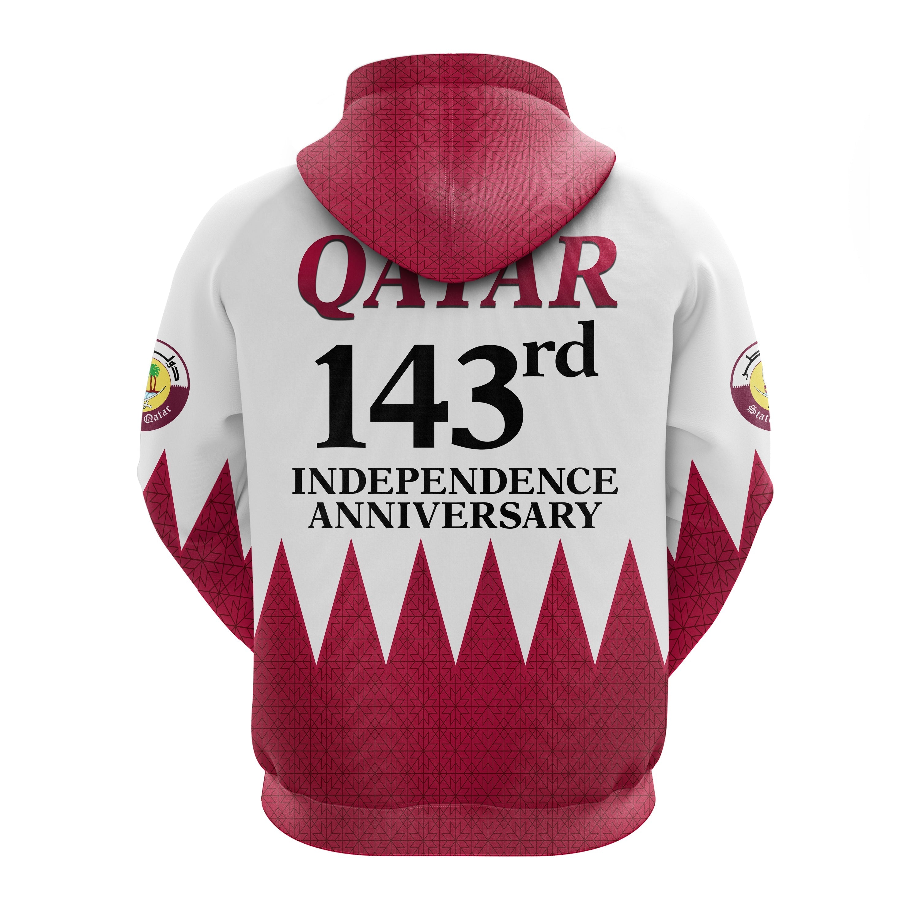 Qatar Zip Hoodie Happy National Day Style Flag LT13