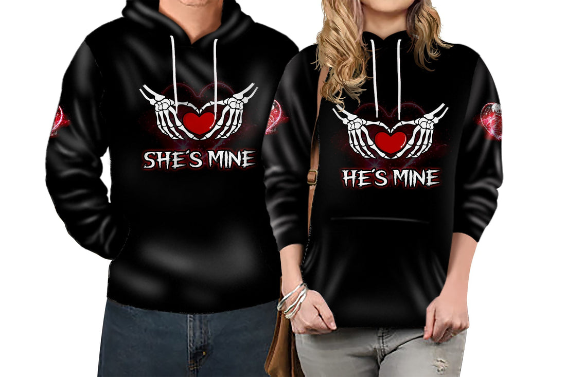 Love You To Death Skull Forever Love Couple All Over Print Hoodie LT13