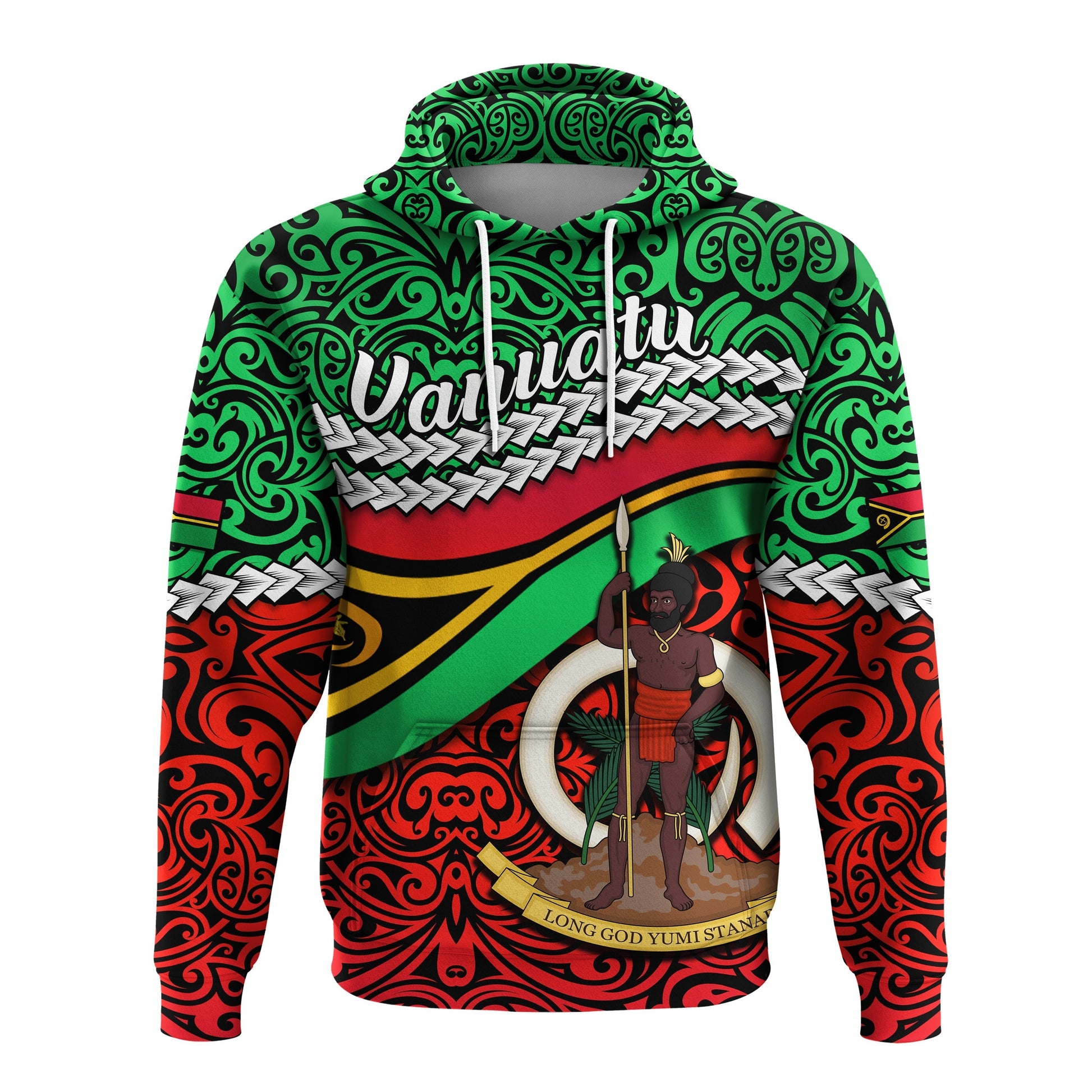 Proud Vanuatu Hoodie Pattern Mix Flag LT13