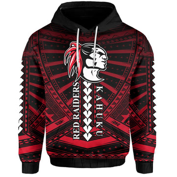 Polynesian Red Raiders Hoodie Kahuku Hawaii School LT13