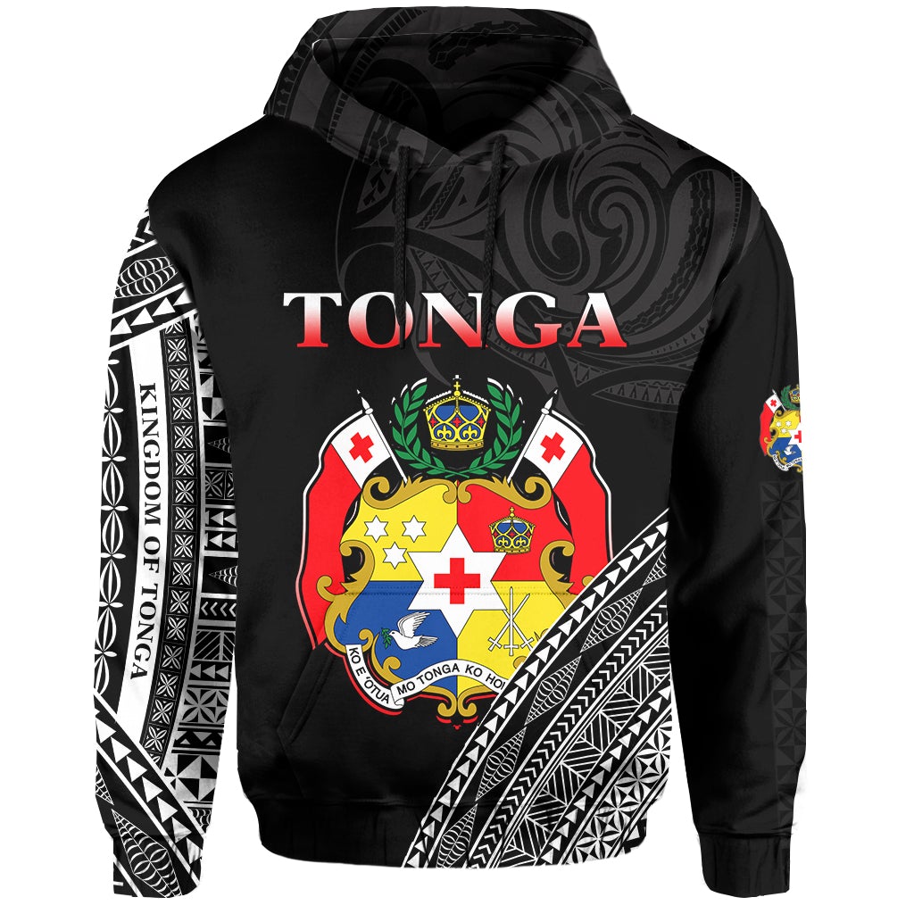 Tonga Hoodie Tongan Pattern Blithesome Version Black LT13