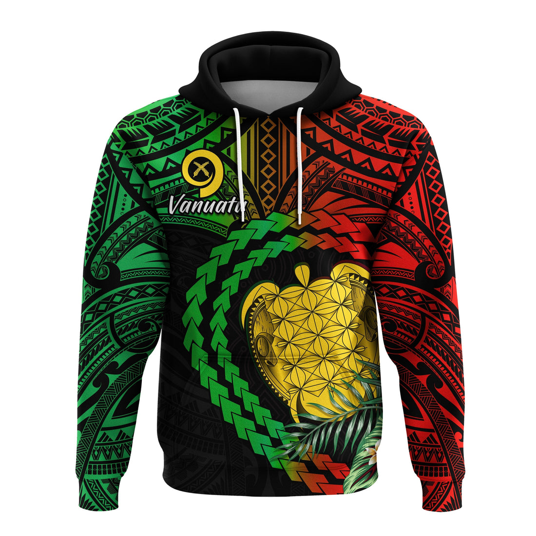 Vanuatu Heart Polynesian Hoodie Turtle Sand Drawings LT13