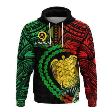 Vanuatu Heart Polynesian Hoodie Turtle Sand Drawings LT13