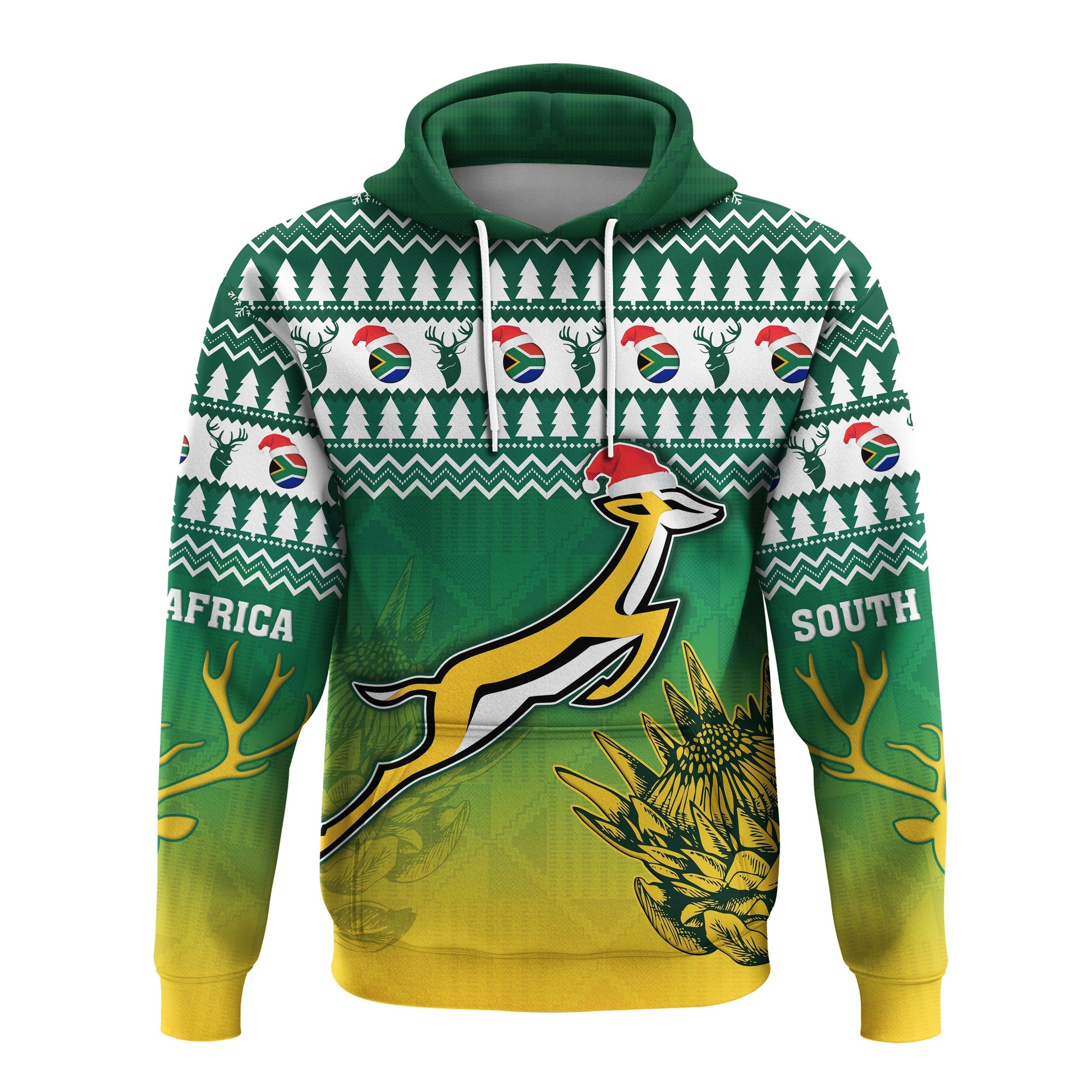 South Africa Rugby Christmas Custom Hoodie Proud Springboks LT13