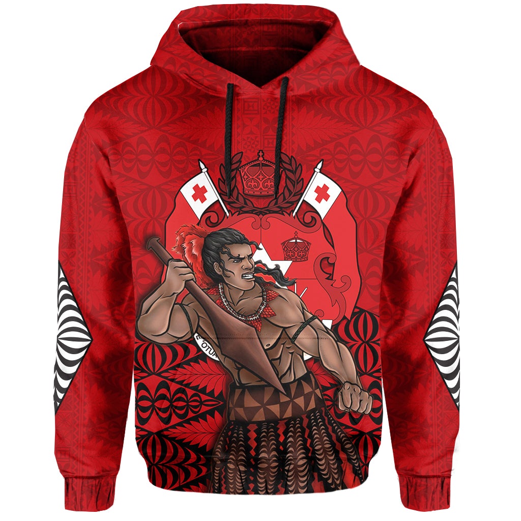 Tonga Warriors Hoodie Tongan Pattern Version Black LT13