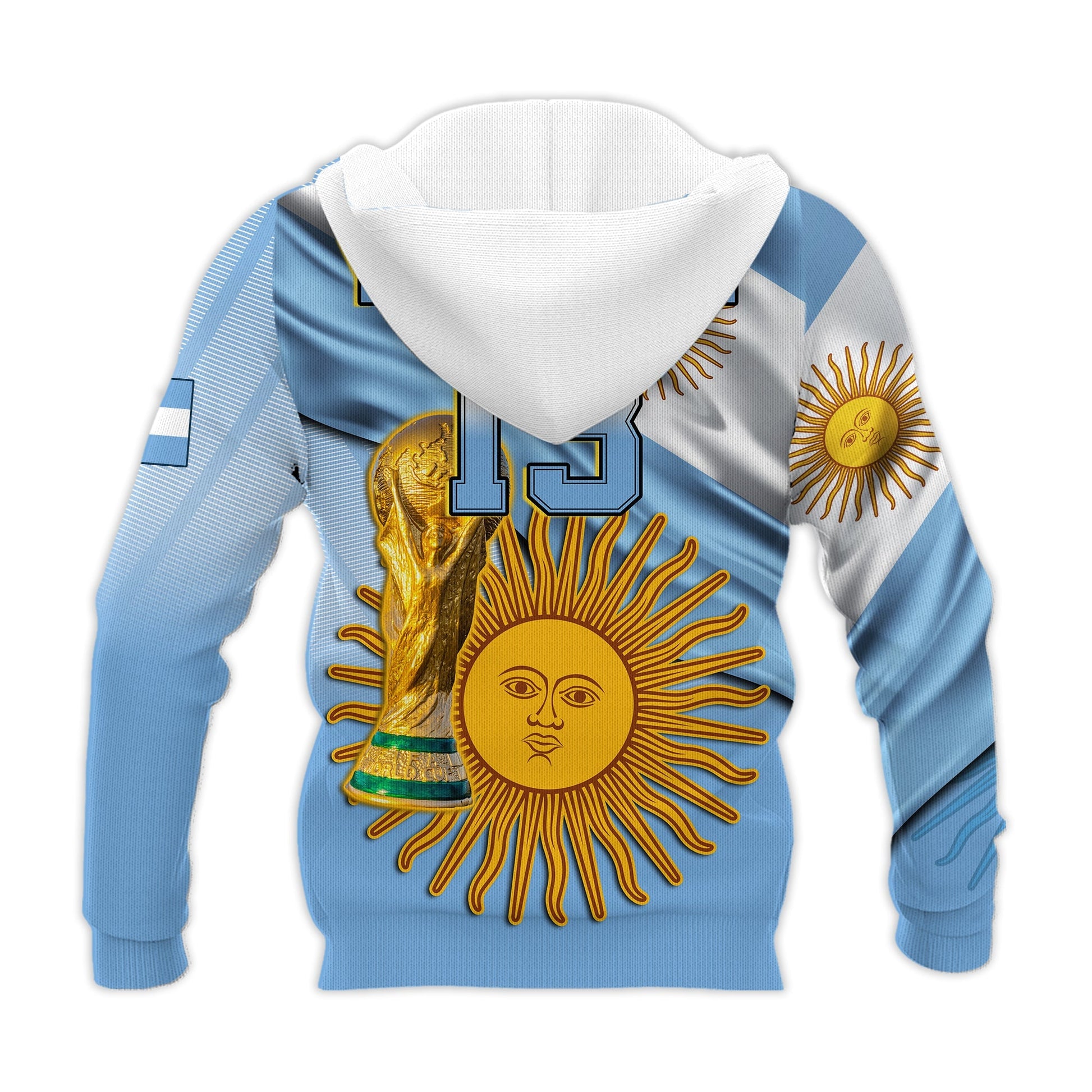 Custom Football Hoodie Vamos La Albiceleste Champions World Cup Vibe Flag LT13