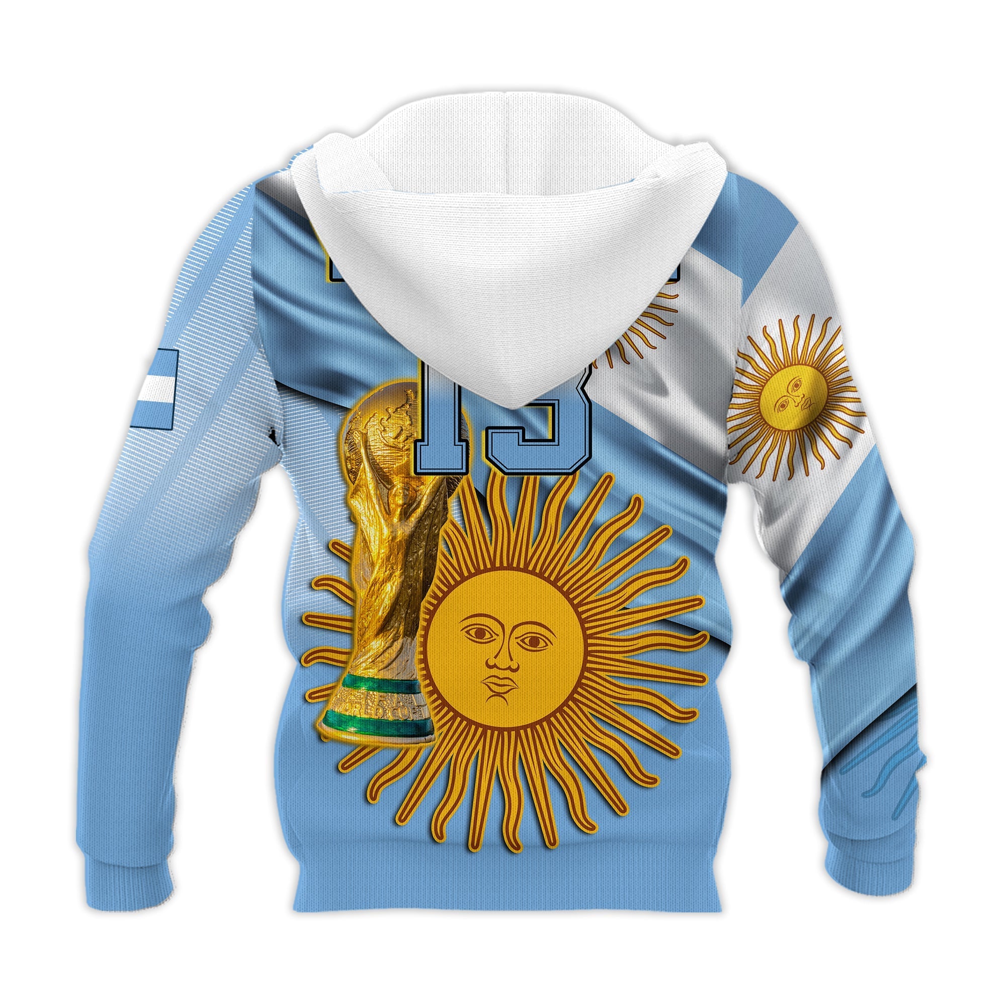Custom Football Hoodie Vamos La Albiceleste Champions World Cup Vibe Flag LT13