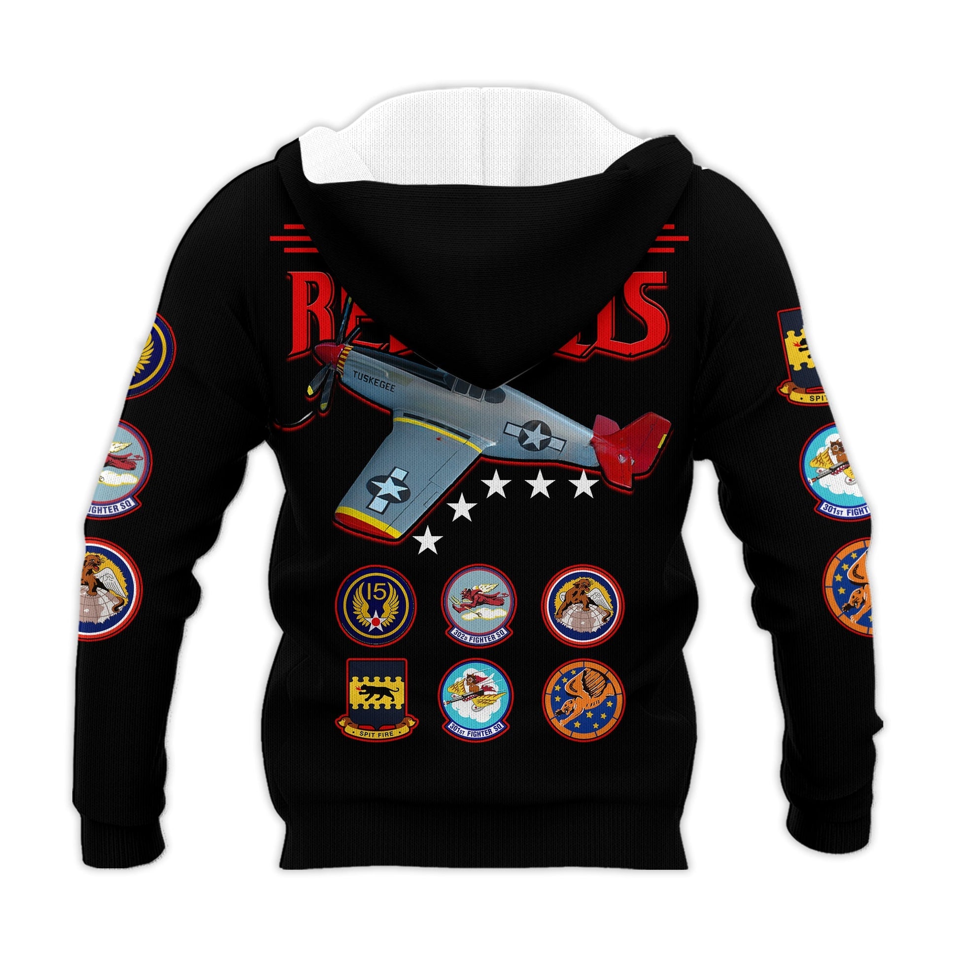 Custom Tuskegee Airmen Hoodie US Military Black Red Tails LT13