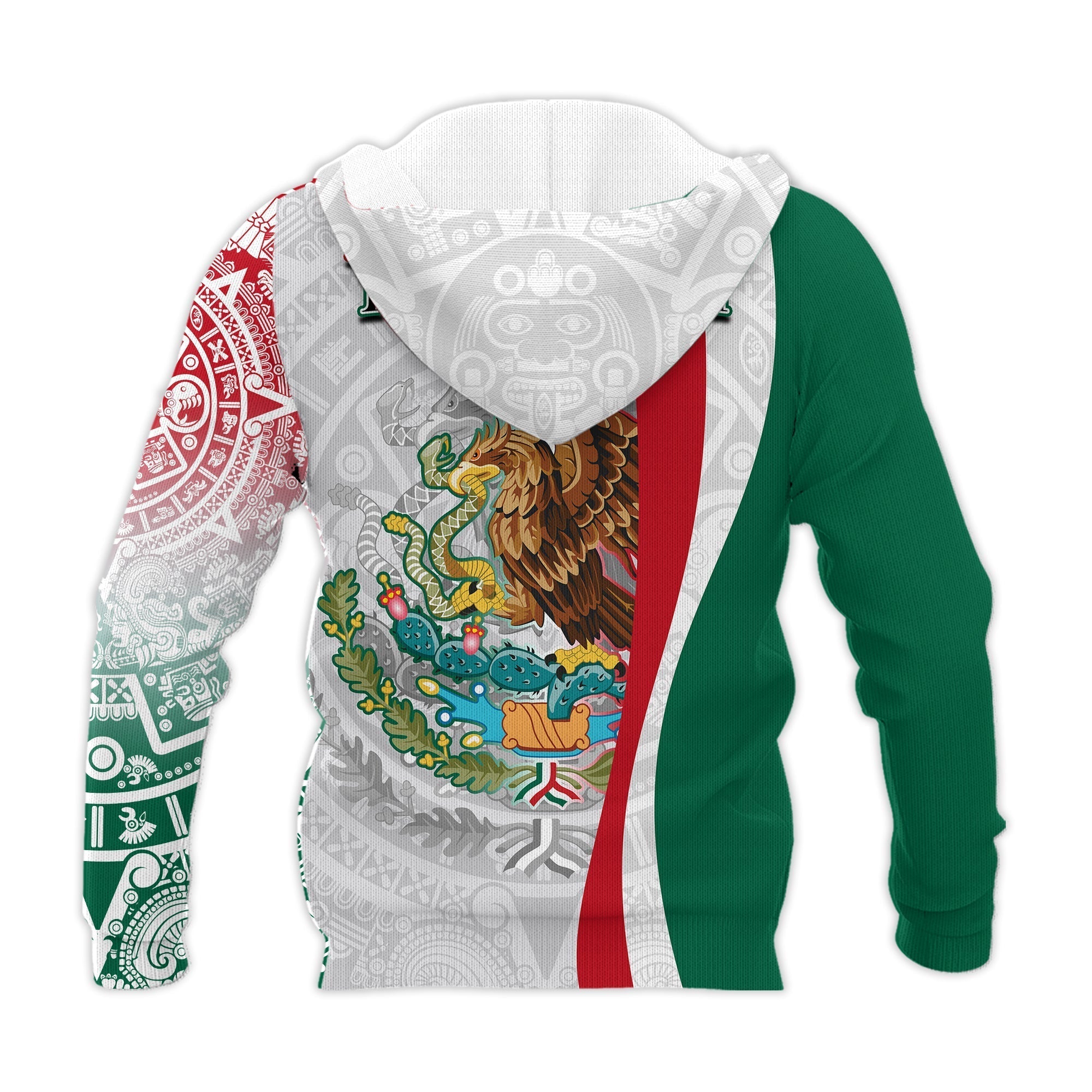 Custom Personalised Mexico Hoodie Mexican Eagles Aztec Pattern LT13