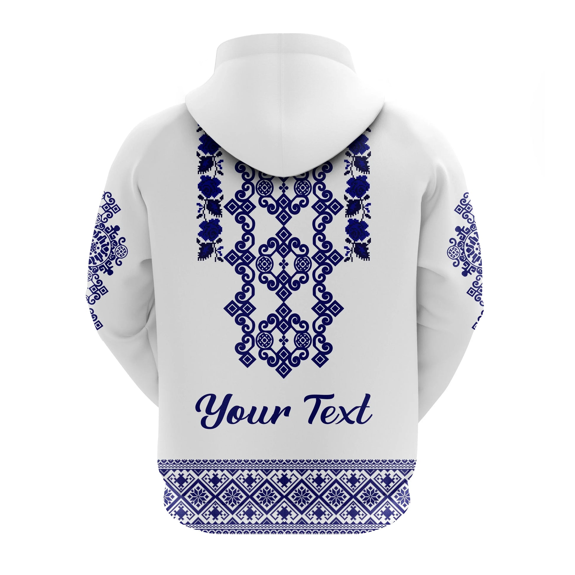 Custom Ukraine Hoodie Navy Ukrainian Folk LT14