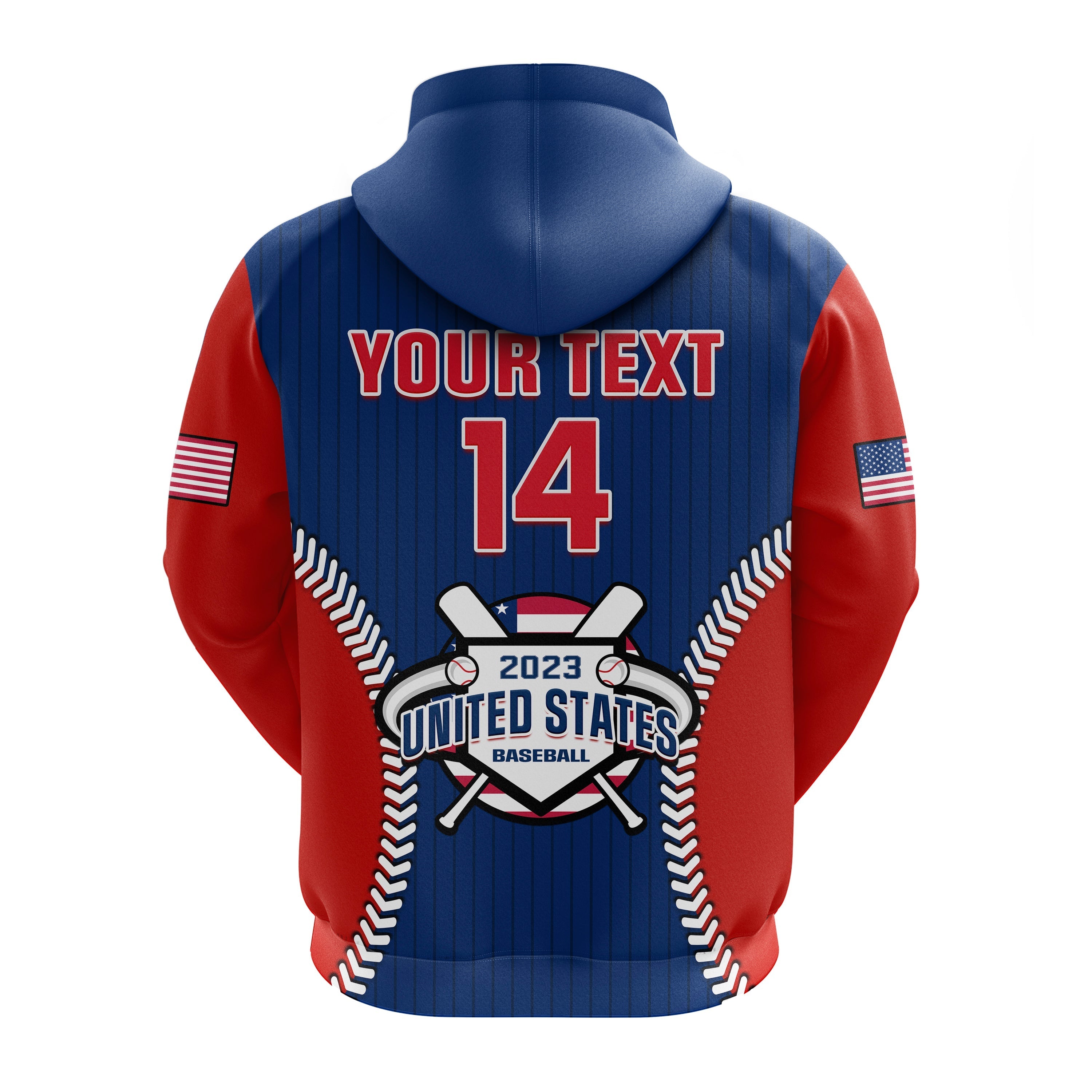 Custom United States Hoodie USA Baseball Sporty Style LT14