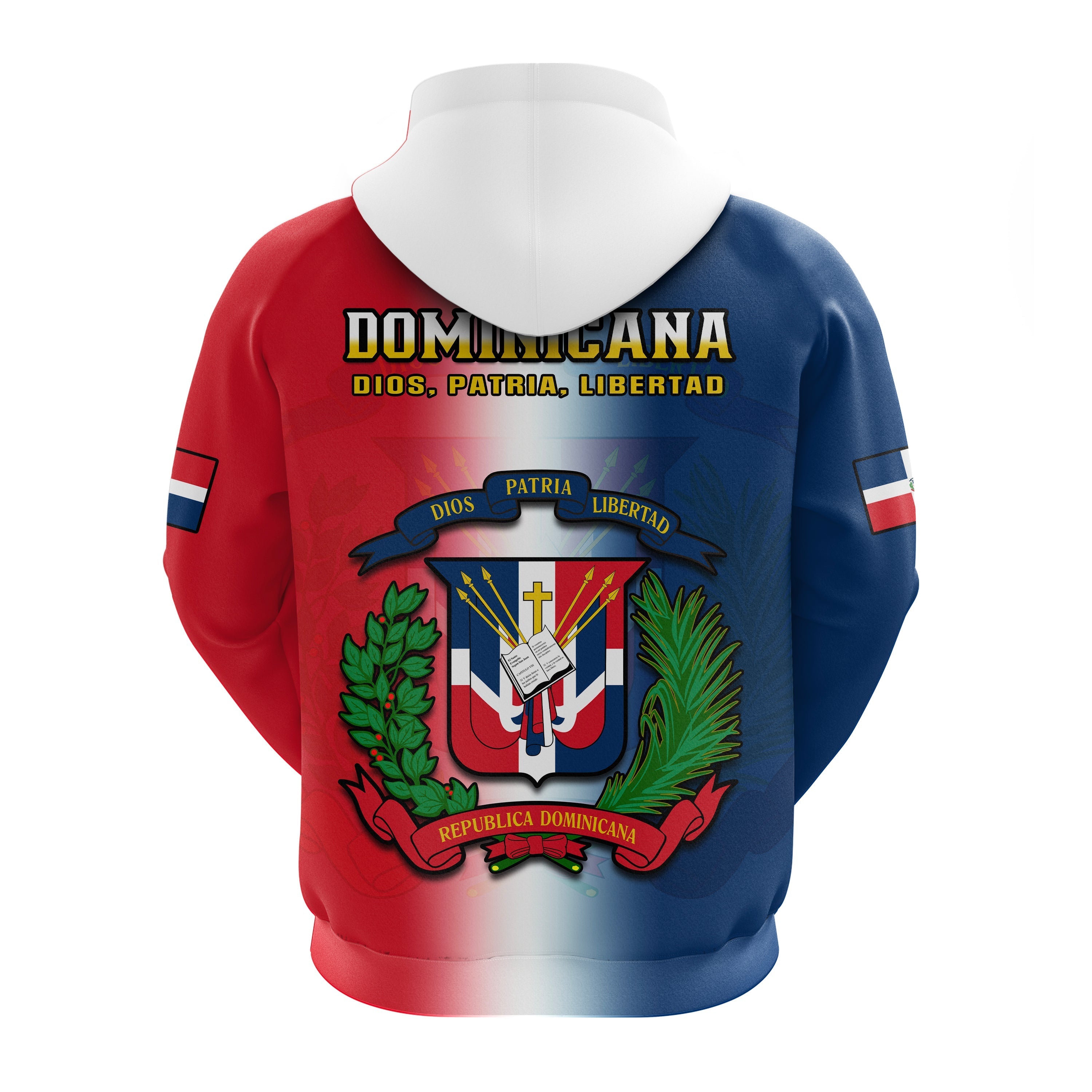 Dominican Republic Hoodie Dominicana Coat Of Arms Gradient Style LT14