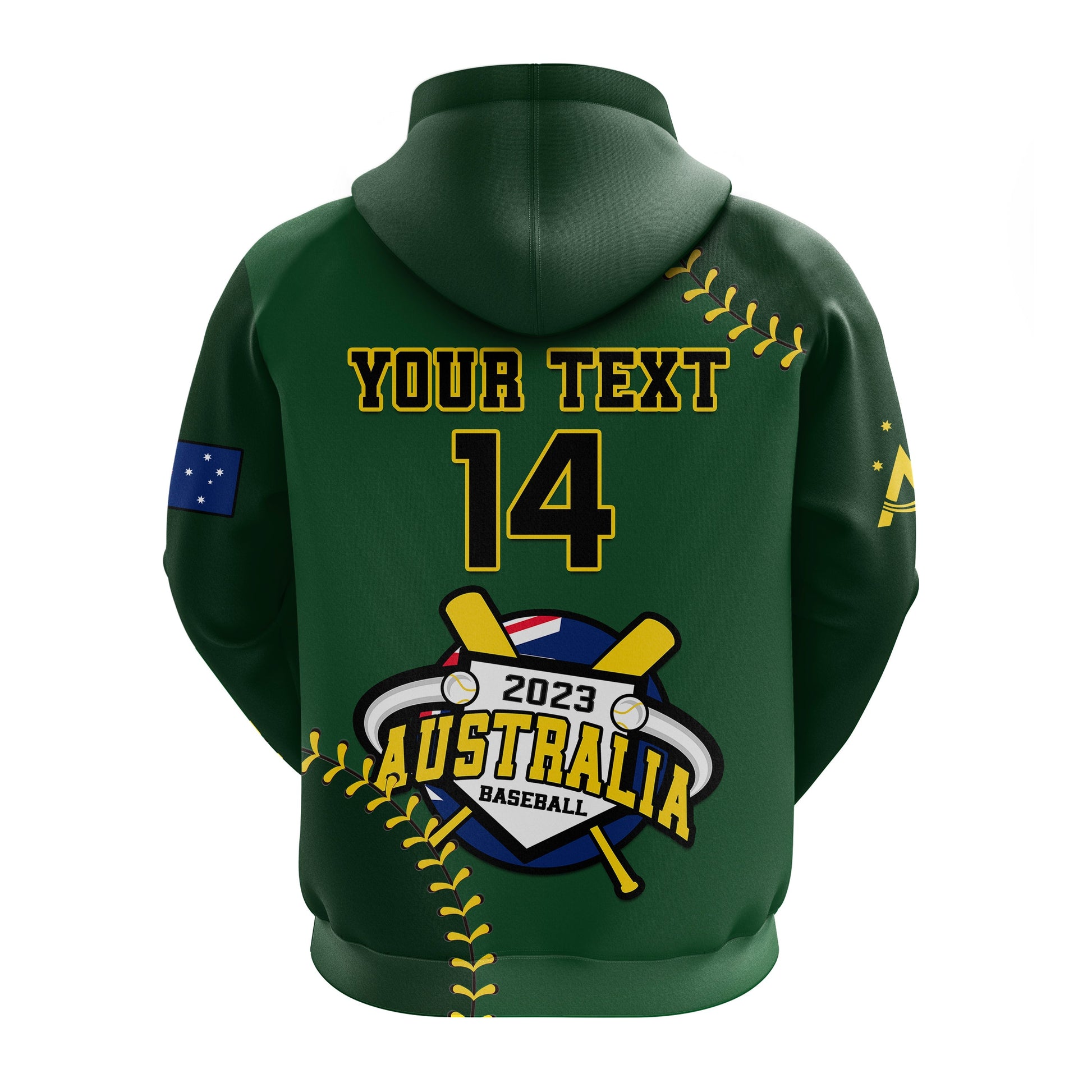 Custom Australia Baseball 2023 Hoodie Go Aussie LT14
