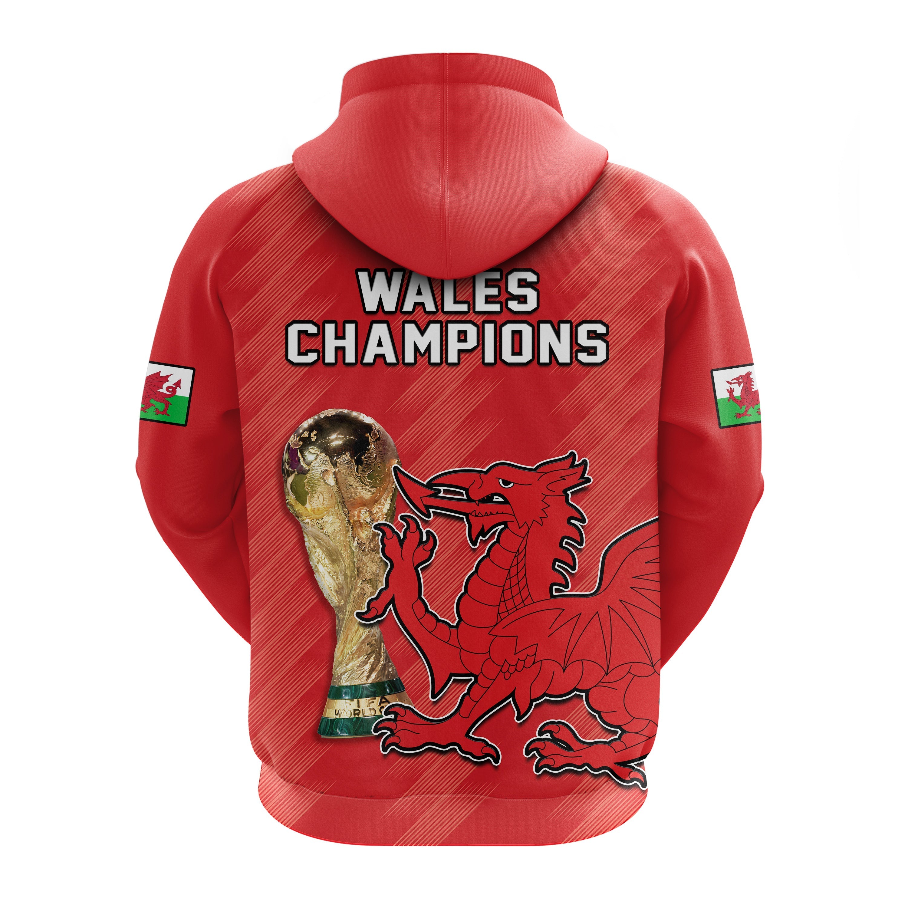 Wales Football Hoodie Cymru Champions Football 2022 LT14
