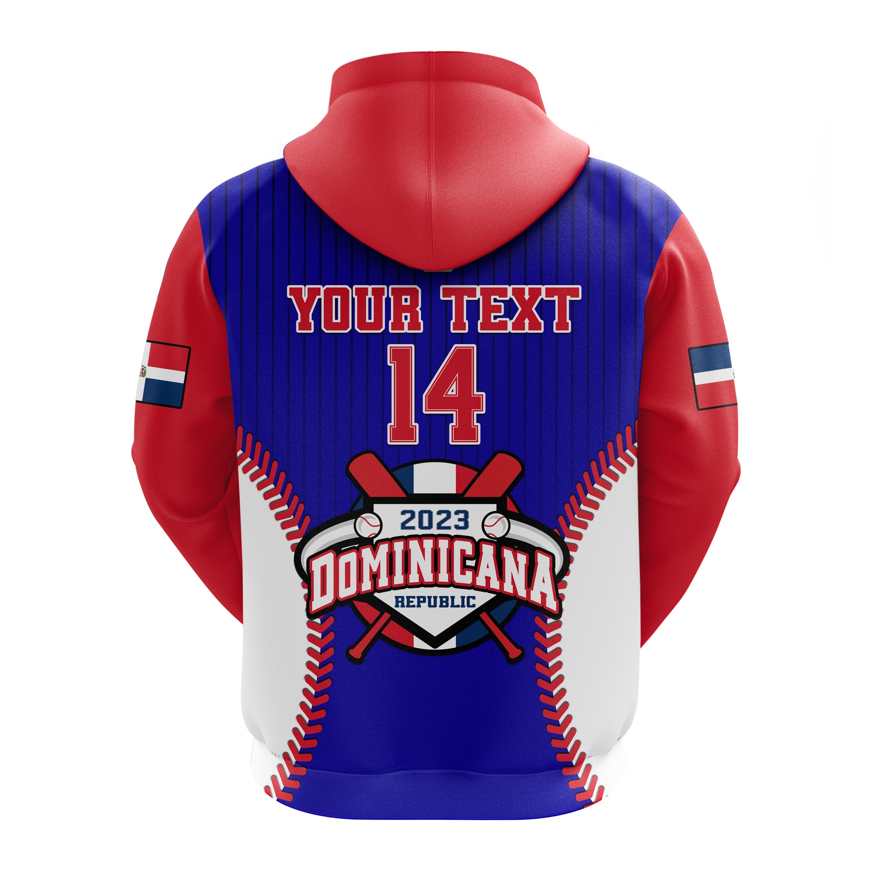 Custom Dominican Republic Baseball 2023 Hoodie Version Blue LT14